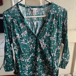 Floral Green Women's Top